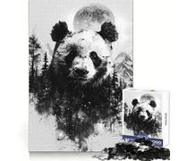 Rompecabezas Panda Double Exposure de 1000 Piezas para Adolescentes Juego Inteligente de Rompecabezas Tiempo de Aprendizaje Imagen para armar Regalo Encantador (50x75cm)