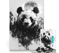 Rompecabezas Panda Double Exposure de 1000 Piezas para Adolescentes Juguete Educativo para Toda la Familia Corte de Calidad Regalo Elegante (38x26cm)