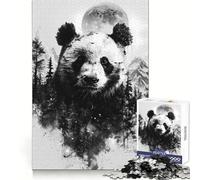 Rompecabezas Panda Double Exposure de 1000 Piezas para Adolescentes Juguete Educativo para Toda la Familia Corte de Calidad Regalo Elegante (38x26cm)