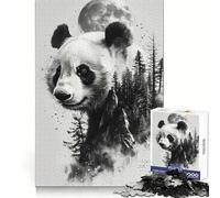 Rompecabezas Panda Double Exposure de 1000 Piezas para Adultos, Juguete Inteligente para el hogar, decoración de Pared con Corte preciso (50x75cm)