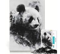 Rompecabezas Panda Double Exposure Moon para Adultos, 1000 Piezas, Fine Logic Toy, Casual Relax, Neat Edge Fine Art Piece (50x75cm)
