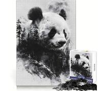 Rompecabezas Panda Double Exposure Moon para Adultos, 1000 Piezas, Fine Logic Toy, Casual Relax, Neat Edge Fine Art Piece (50x75cm)