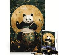 Rompecabezas Panda Drummer para Adolescentes, 1000 Piezas, para Fortalecer la Memoria, Tiempo de Paz, Regalo clásico (38x52cm)