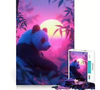 Rompecabezas Panda Elegant Sunset de 1000 Piezas para Adultos Juego Inteligente de Rompecabezas Divertido Montaje de imágenes Regalo de Temporada (38x52cm)
