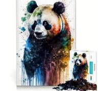 Rompecabezas Panda en Acuarela para Adultos, 1000 Piezas, Juguete para concentrarse, Relajarse, Bordes Ajustados, selección de Deseos de Papá Noel (50x75cm)