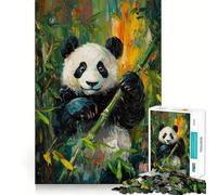 Rompecabezas Panda en Bosque de Bambú para Adultos, 1000 Piezas, Fortalece la Memoria, Vínculos Familiares, Bordes Limpios, Regalo de Cumpleaños (38x26cm)