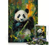 Rompecabezas Panda en Bosque de Bambú para Adultos, 1000 Piezas, Fortalece la Memoria, Vínculos Familiares, Bordes Limpios, Regalo de Cumpleaños (38x26cm)