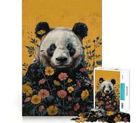 Rompecabezas Panda en Flor para Adolescentes 1000 Piezas Juego Inteligente Tiempo en Familia Patrón Ensamblaje Santa Wish Pick (38x26cm)