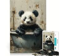 Rompecabezas Panda en la Bañera, 1000 Piezas, para Adolescentes, lógica Clara, Juguete Relajante, Corte Perfecto, Regalo conmovedor (38x52cm)