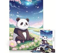 Rompecabezas Panda Flower Field para Adultos de 1000 Piezas, Juguete Que desafía la Mente, para una escapada Tranquila, colección Art Collection (50x75cm)