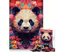 Rompecabezas Panda Flower Portrait para Adolescentes, 1000 Piezas, Juego Inteligente, Tiempo en Familia, patrón de ensamblaje, Santa Wish Pick (38x26cm)