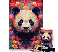 Rompecabezas Panda Flower Portrait para Adultos, 1000 Piezas, Juguete para ejercitar la Mente, Divertido y Relajante, Ideal para armar, Regalo navideño (50x75cm)