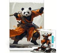 Rompecabezas Panda Guerrero con Espada de 1000 Piezas para Adolescentes Rompecabezas Mental Arte para aliviar la tensión Regalo Premium para armar (38x52cm)