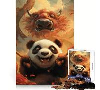 Rompecabezas Panda Guerrero Samurai de 1000 Piezas para Adultos Regalos para Mejorar la Memoria y el Tiempo Libre Arte de Pared con Corte preciso (38x26cm)