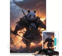 Rompecabezas Panda Guerrero Samurai para Adultos, 1000 Piezas, Juguete Intelectual, diversión pacífica, Corte preciso, Lista de Deseos de Santa Claus (50x75cm)