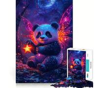 Rompecabezas Panda Hada con Estrella en Bosque Encantado para Adultos, 1000 Piezas, Rompecabezas Mental, Disfruta Lentamente, Ensamblaje de Imágenes, (38x26cm)