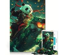 Rompecabezas Panda Jinete sobre Dragón de 1000 Piezas para Adolescentes Rompecabezas Mental Desafío de Memoria Arte para aliviar la tensión Regalo Premium para armar (38x52cm)