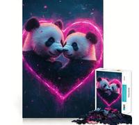 Rompecabezas Panda Love Heart para Adultos, 1000 Piezas, Logic Boost Toy Group, Joy Premium Edge, Sorpresa de cumpleaños (38x26cm)