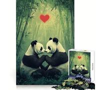 Rompecabezas Panda Love in Bamboo Forest de 1000 Piezas para Adolescentes Ayuda a desarrollar la Memoria Diseño fácil de armar Regalo conmovedor (38x52cm)