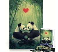 Rompecabezas Panda Love in Bamboo Forest de 1000 Piezas para Adolescentes Juguete de Habilidad para Rompecabezas Diversión compartida Corte preciso Decoración de Pared (38x26cm)