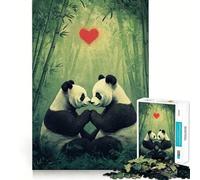 Rompecabezas Panda Love in Bamboo Forest de 1000 Piezas para Adolescentes Juguete de Habilidad para Rompecabezas Diversión compartida Corte preciso Decoración de Pared (38x26cm)