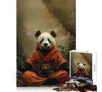 Rompecabezas Panda Monje Místico Meditación 1000 Piezas para Adolescentes Rompecabezas Mental Rompecabezas Antiestrés Arte de Ensamblaje Regalo Premium (38x26cm)