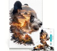 Rompecabezas Panda Mountain Sunset de 1000 Piezas para Adolescentes Fortalece la Memoria Ideal para el hogar y el Ocio Bordes limpios Regalo entrañable (38x26cm)