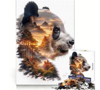 Rompecabezas Panda Mountain Sunset de 1000 Piezas para Adolescentes Fortalece la Memoria Ideal para el hogar y el Ocio Bordes limpios Regalo entrañable (38x26cm)