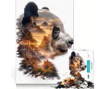 Rompecabezas Panda Mountain Sunset de 1000 Piezas para Adultos Juguete de lógica Clara, Divertido y Relajante Corte Perfecto Regalo Elegante (38x52cm)