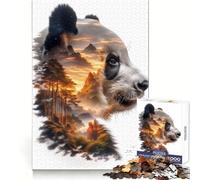 Rompecabezas Panda Mountain Sunset de 1000 Piezas para Adultos Mejora la Memoria, Tiempo de relajación, diseño, Montaje, Regalo Premium (50x75cm)