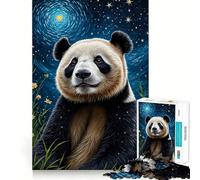 Rompecabezas Panda Noche Estrellada para Adolescentes, 1000 Piezas, Juguete Mental, Entretenimiento, Diversión, Corte Premium, Regalo Considerado (38x26cm)