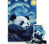 Rompecabezas Panda Noche Estrellada para Adultos, 1000 Piezas, Logic Boost Toy Group, Joy Premium Edge, Sorpresa de cumpleaños (38x26cm)