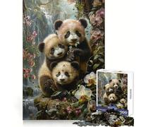 Rompecabezas Panda Paradise de 1000 Piezas para Adultos y Adolescentes Juguete de lógica Clara para Relajarse Corte Artículo de Santa Claus (38x26cm)