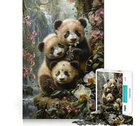 Rompecabezas Panda Paradise de 1000 Piezas para Adultos y Adolescentes Juguete de lógica Clara para Relajarse Corte Artículo de Santa Claus (38x26cm)