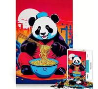 Rompecabezas Panda Ramen de Japón de 1000 Piezas para Adolescentes Juguete Intelectual para Fortalecer los Lazos Familiares Corte de Calidad Regalo Memorable (50x75cm)