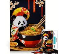 Rompecabezas Panda Ramen de Japón para Adolescentes, 1000 Piezas, Juguete de lógica Fina, Suave, Relajante, Bordes limpios, Regalo Premium (50x75cm)