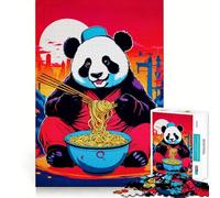 Rompecabezas Panda Ramen de Japón para Adultos, 1000 Piezas, Juguete para ejercitar la Mente, diseño de Montaje Lento, Regalo Encantador (38x52cm)