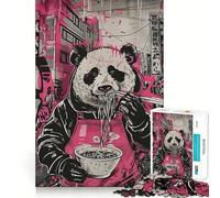 Rompecabezas Panda Ramen Street Art de 1000 Piezas para Adultos Regalos, Juego Mental, Juguete para Pasar Tiempo en Familia, Corte preciso, Sorpresa de cumpleaños (50x75cm)
