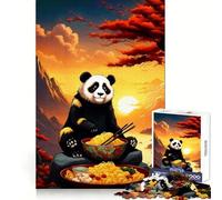 Rompecabezas Panda Ramen Sunset para Adolescentes, 1000 Piezas, Think Toy, diversión Relajante, Arte de Corte Limpio, Coleccionable (38x52cm)
