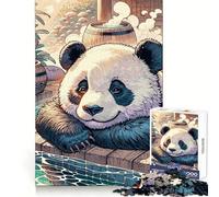 Rompecabezas Panda relajándose en Aguas Termales para Adolescentes, 1000 Piezas, estimula la Memoria, diversión Relajante, Corte Premium, Regalo Elegante (50x75cm)