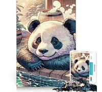Rompecabezas Panda relajándose en Aguas Termales para Adolescentes, 1000 Piezas, estimula la Memoria, diversión Relajante, Corte Premium, Regalo Elegante (50x75cm)