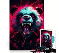 Rompecabezas Panda Rugido de 1000 Piezas para Adultos Juguete de lógica Resistente, Divertido y Relajante Bordes definidos Regalo Memorable (38x52cm)