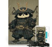 Rompecabezas Panda Samurai bajo la Lluvia de 1000 Piezas para Adultos y Adolescentes Juguete de lógica Clara Tiempo de relajación Corte Artículo de Santa Claus (50x75cm)
