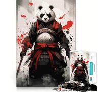 Rompecabezas Panda Samurai de Japón de 1000 Piezas para Adultos, Juguete para concentrarse y ejercitar la Mente, diversión Tranquila, Bordes Ajustados, artículo de Deseo de Papá Noel (38x26cm)