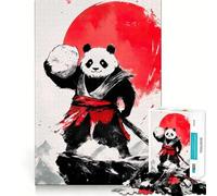 Rompecabezas Panda Samurai Warrior de 1000 Piezas para Adolescentes Mejora la Memoria, sin estrés, Bordes Ajustados, decoración de Pared (38x52cm)