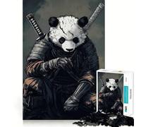 Rompecabezas Panda Samurai Warrior de 1000 Piezas para Adultos Juguete de lógica Fina, silencioso y Divertido Bordes limpios Regalo Memorable (38x26cm)
