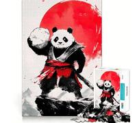 Rompecabezas Panda Samurai Warrior de 1000 Piezas para Adultos y Adolescentes Juego Mental, diversión Tranquila, Bordes Afilados, Regalo Memorable (38x26cm)