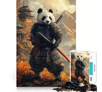 Rompecabezas Panda Samurai Warrior para Adolescentes, 1000 Piezas, Juguete de lógica Resistente, diversión compartida, Bordes Transparentes, Regalo Encantador (38x26cm)