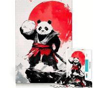 Rompecabezas Panda Samurai Warrior para Adultos, 1000 Piezas, Juguete de lógica Resistente, Juego Relajante, Borde Transparente, Regalo artístico (50x75cm)