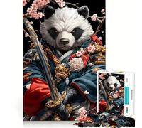 Rompecabezas Panda Samurai Warrior para Adultos, 1000 Piezas, Juguete para la Mente, Alivio de la ansiedad, Bordes precisos, Regalo Original (50x75cm)